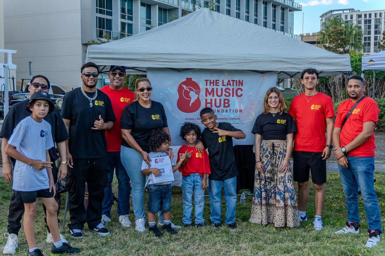 Families, volunteers and young musicians at a Foundation community event