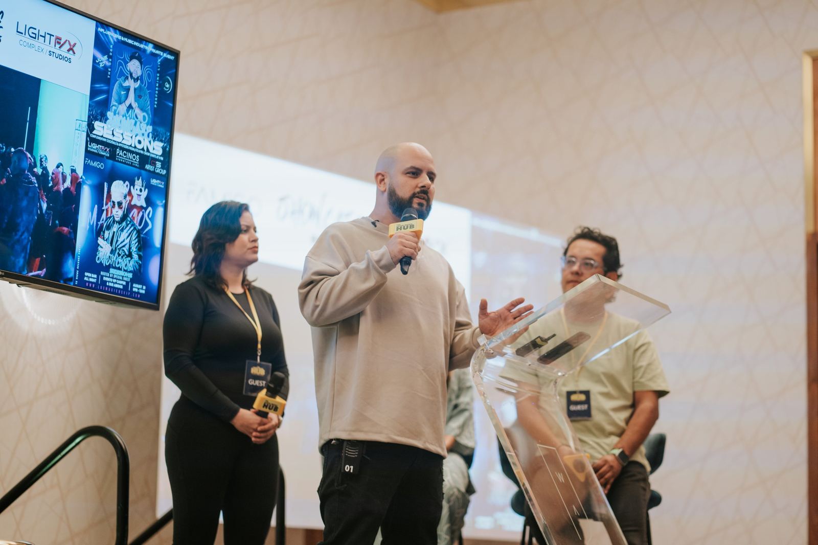 Panelists presenting a showcase series